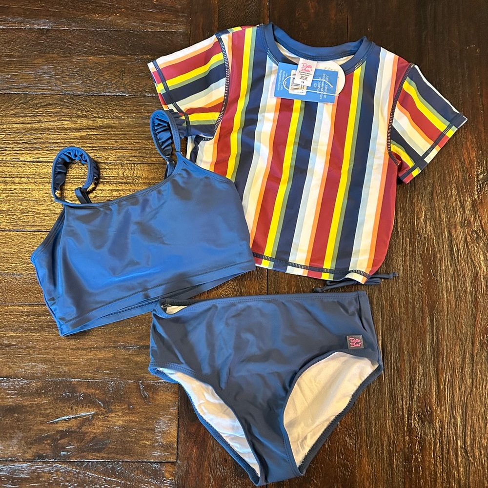 Ruffle Butts Three Swimsuit Sets Bundle- Size 14 - Picture 2 of 12